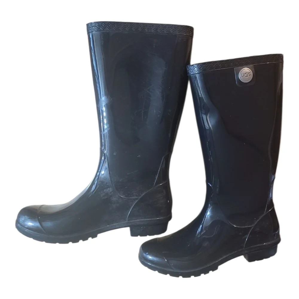 UGG Women’s Black Waterproof Rain Boots Size 7 Rubber Tall Boots